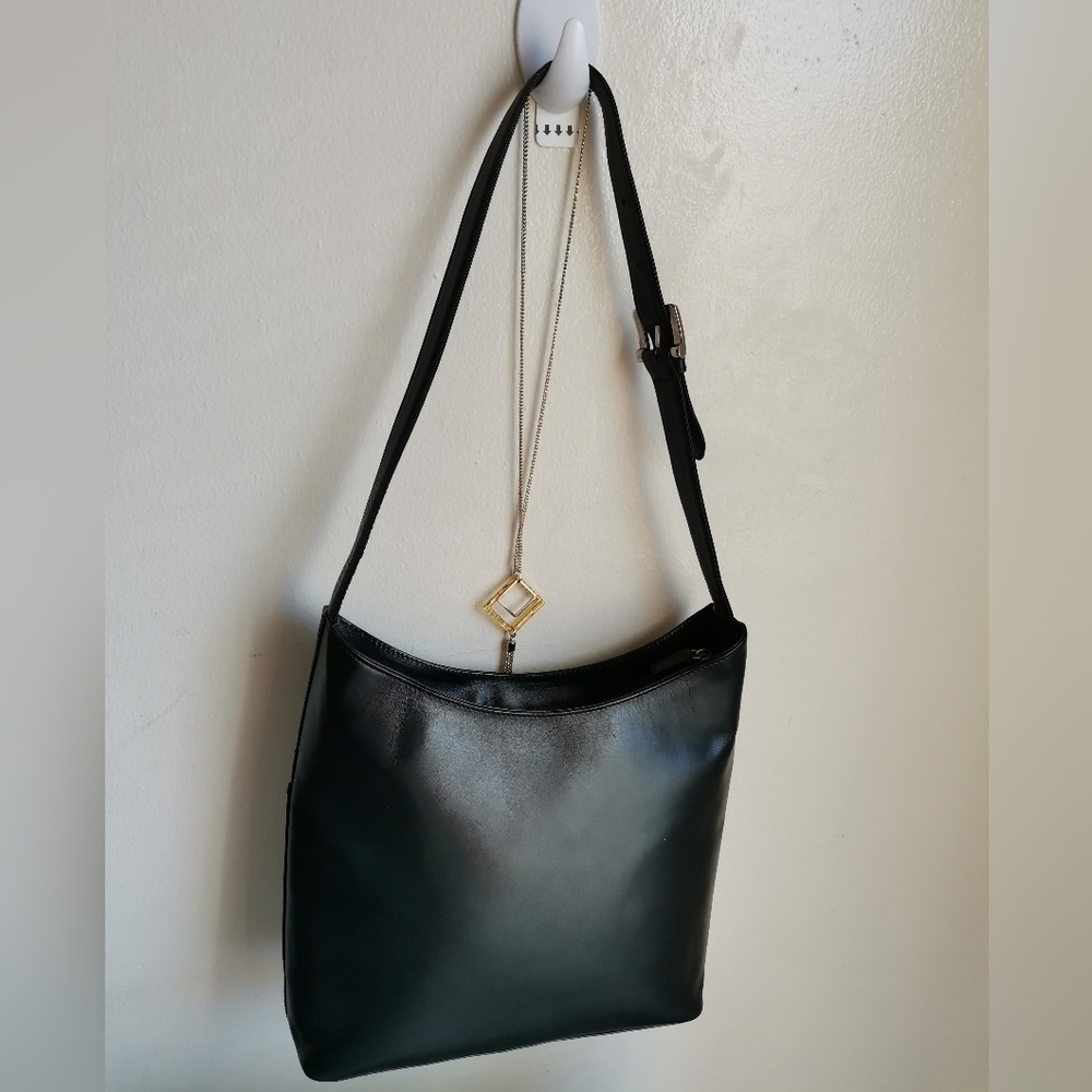 VINTAGE PALOMA PICASSO BLACK LEATHER SHOULDER BAG - Picture 4 of 10